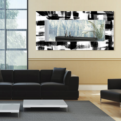 17 Stories Ston Easton Abstract Modern and Contemporary Beveled Mirror